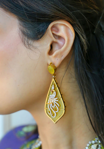 Peacock Golden Earrings