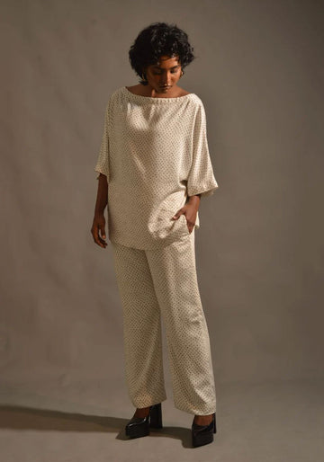 IVORY POLKA SET - Blended Matte Satin