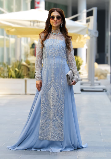 Ice Blue Embellished Gown