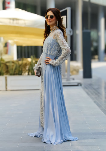 Ice Blue Embellished Gown