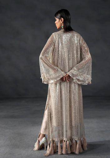 Sequence Shimmer Kaftan with Tassels