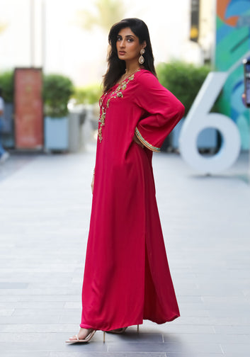 Multi Embellished Georgette Kaftan