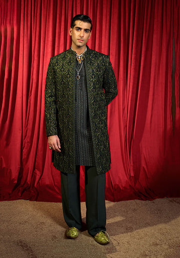Forest Green Sherwani