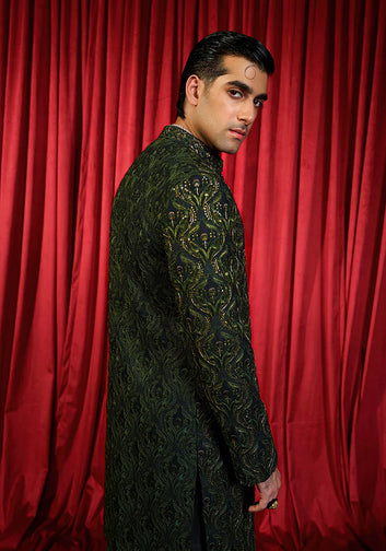 Forest Green Sherwani