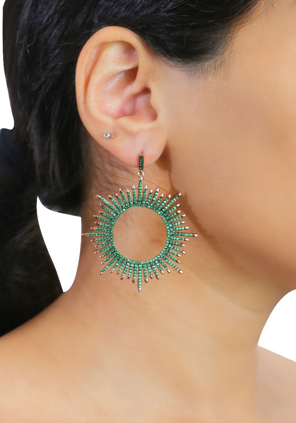 Emerald Green Starburst Earrings