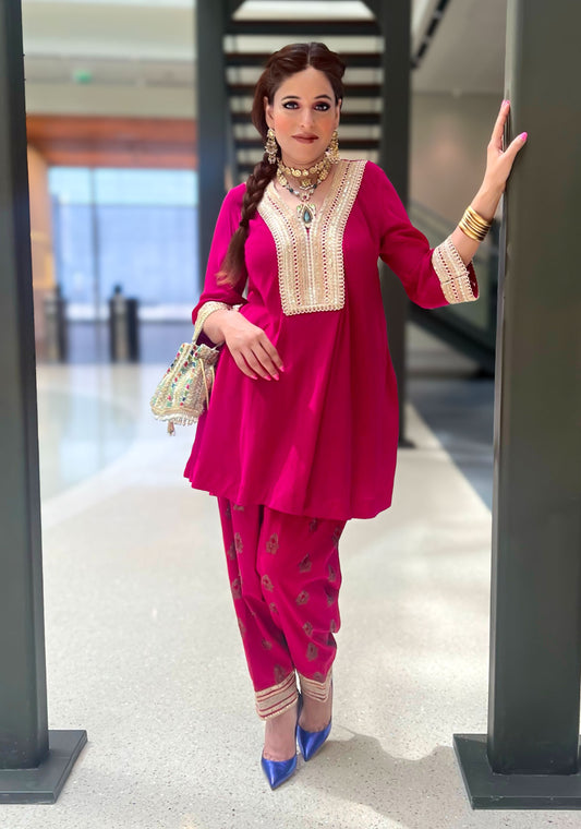 Hot Pink Gold Co-ord Set