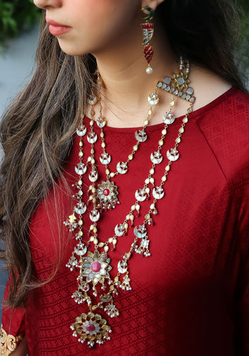 Layered Floral Statement Necklace