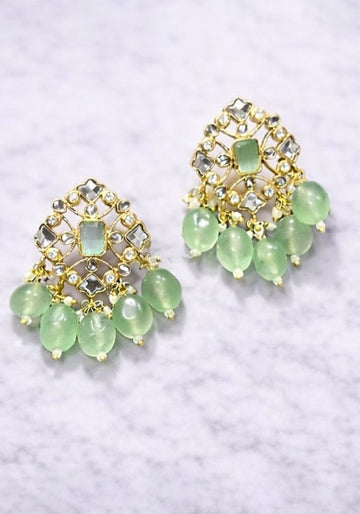 Mint Jade Drop Statement Earrings