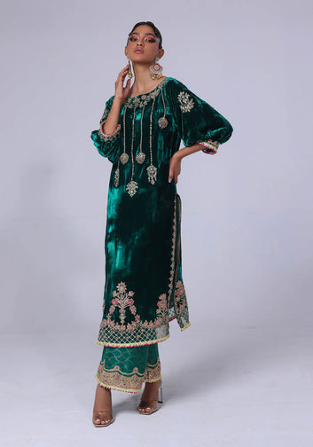 Emerald Green Velvet Shirt