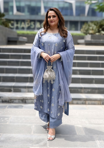 Moonlight Serenity Embroidered Salwar Kameez