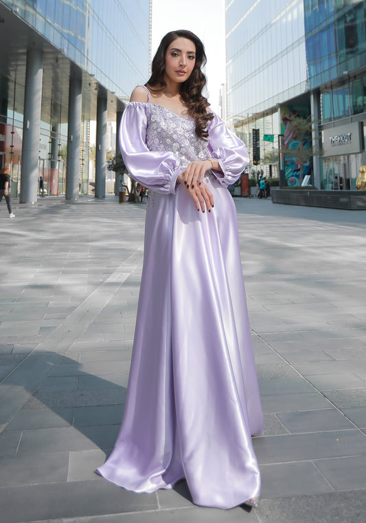 Satin Lavander Gown