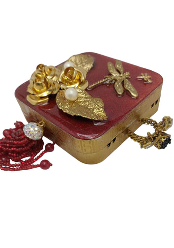 Ruby Red Dragonfly Clutch