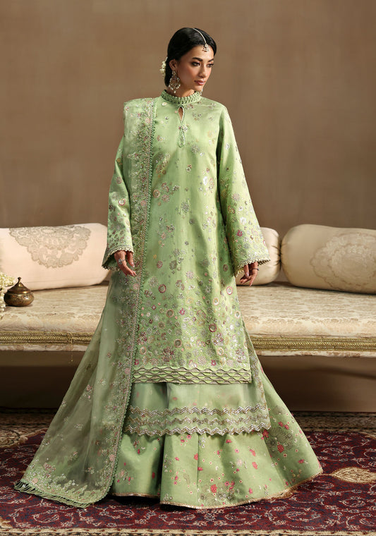 3 Piece - Embroidered Raw Silk & Organza