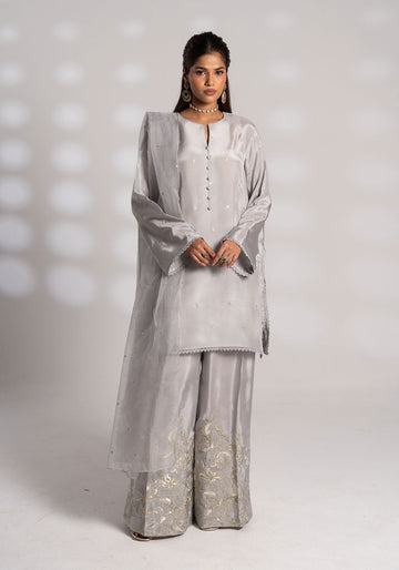 Grey Embroidered Set