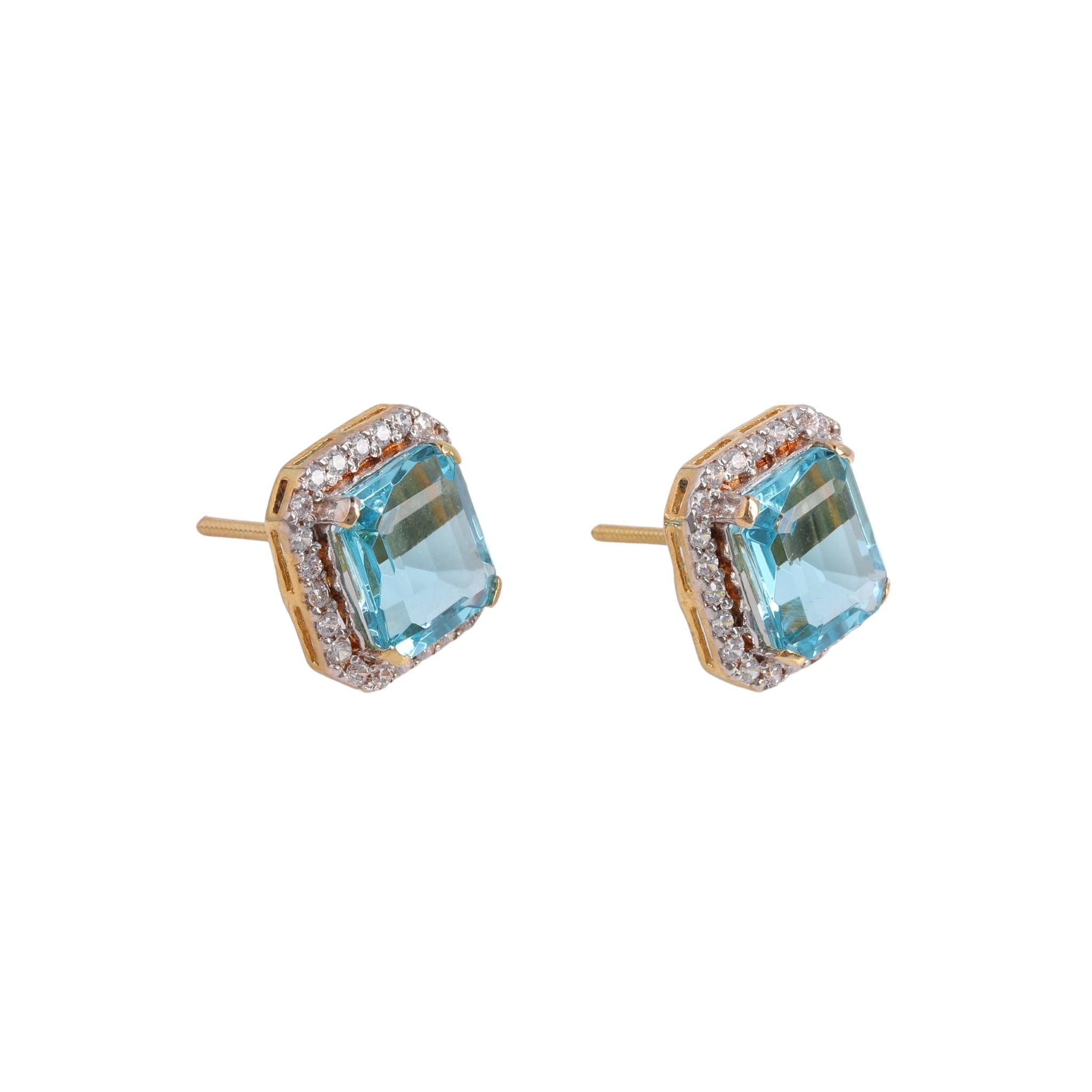 Squared Aqua Studs