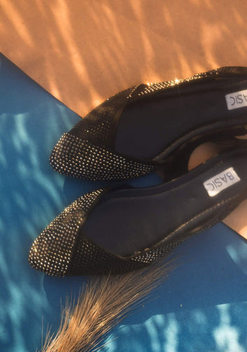 Sling Back Sandals | Noir Sparkle
