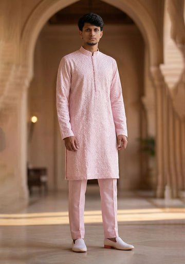 Men’s Pastel Pink Kurta Set