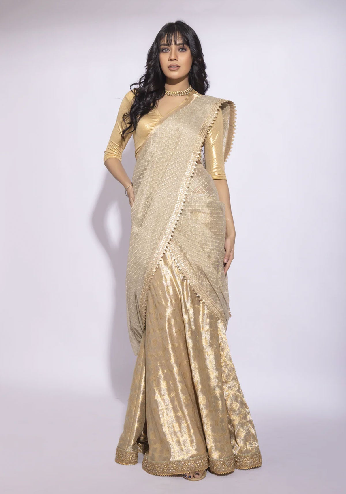 Draped Short Wrap Sari