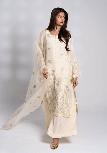 Butter Yellow Embroidered Set