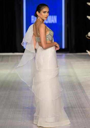 Sheer White Drapes with Ruffles