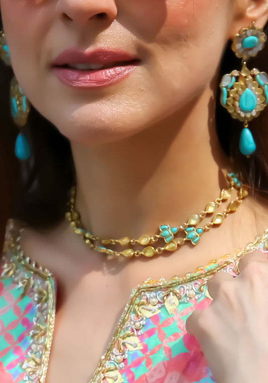 Turquoise Birds Long Necklace