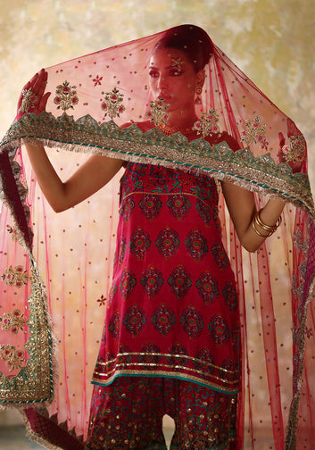 Mukesh Hot Pink Dupatta
