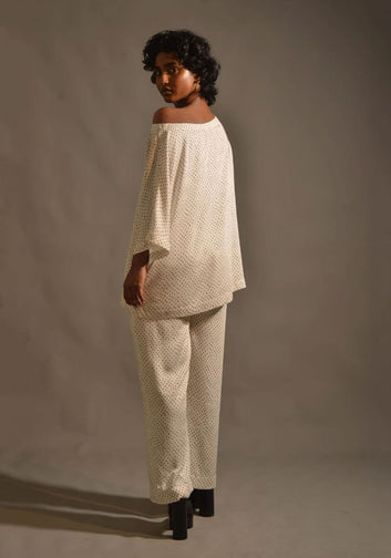 IVORY POLKA SET - Blended Matte Satin
