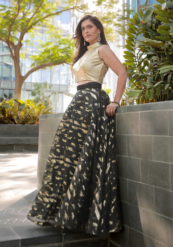 Black and Gold Skirt Top