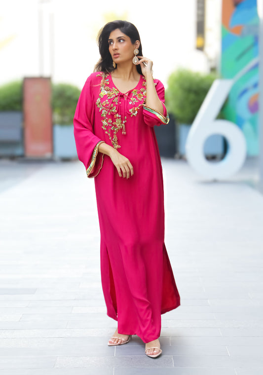 Multi Embellished Georgette Kaftan