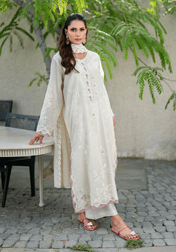 Cutwork Embroidered Long Tunic with Trousers and Dupatta