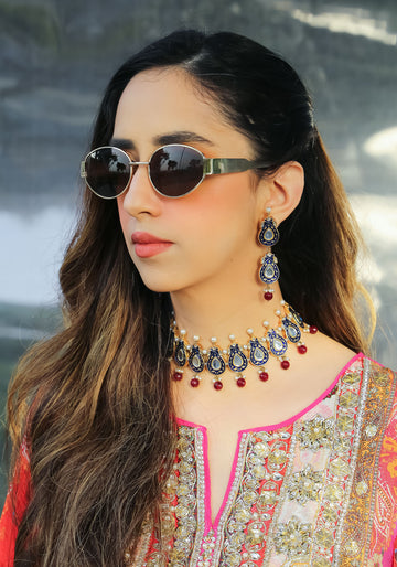 Royal Meenakari Tear-Drop Earrings