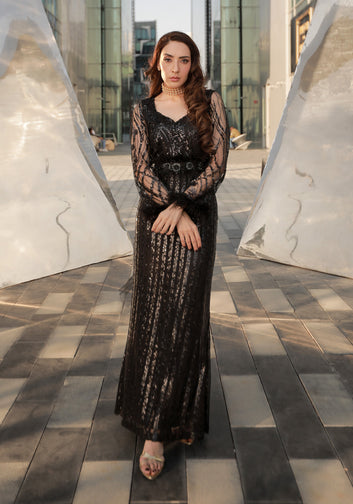 Black Sequins Gown