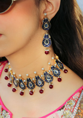 Royal Meenakari Tear-Drop Earrings