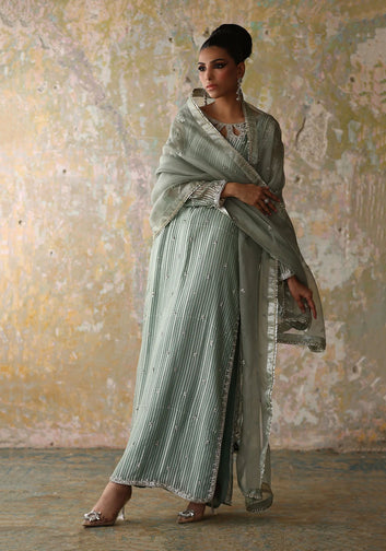 Sea Green Organza Base Dupatta