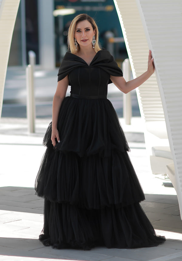 Black Layered Gown
