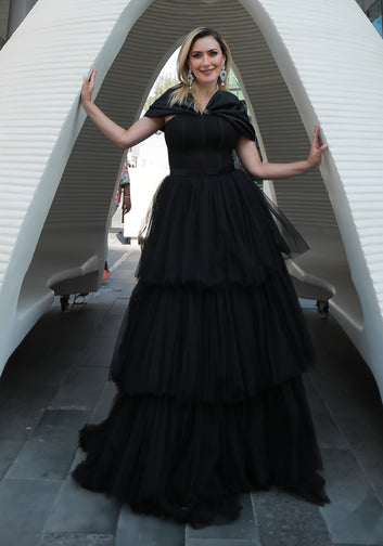 Black Layered Gown