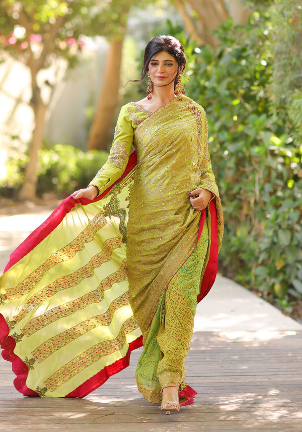 Meena Kari Sari  | 2 pcs (Stitched)