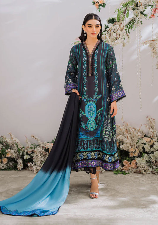 Zaira Black Print Shirt and Dupatta