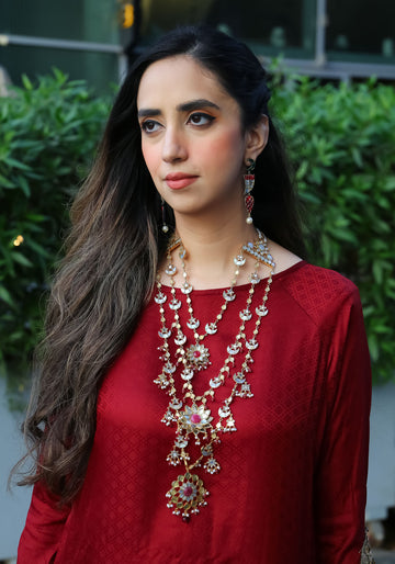 Layered Floral Statement Necklace