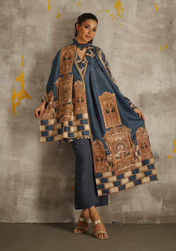 Meticulously Crafted Stole Inspired By Spanish Art