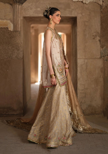 Chich Beige Tissue Silk Short Shirt