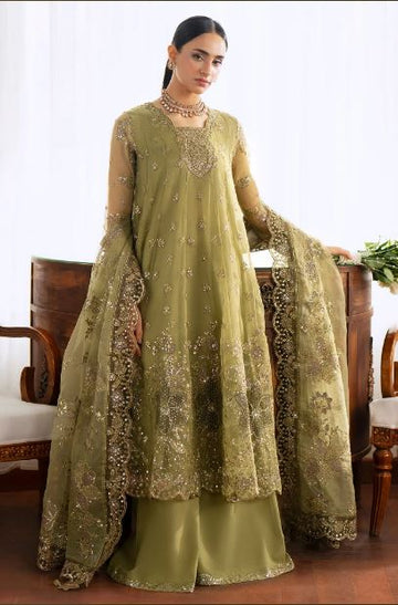 Golden Grove-3pc Poly Organza Embroidered Pret