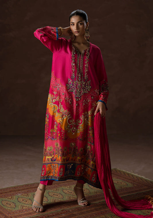 Hot Pink Party Kaftan Set