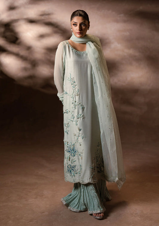 Mint Elegance Crushed Pants set