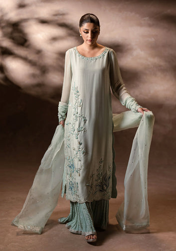 Mint Elegance Crushed Pants set