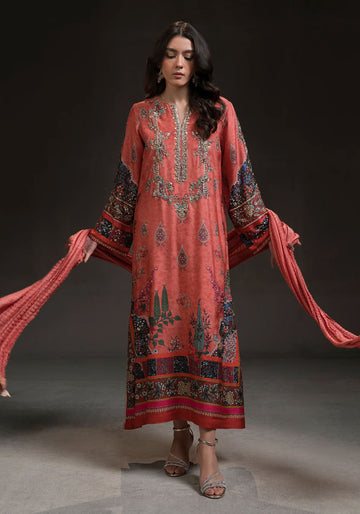 Coral Pink Long Kurta Set