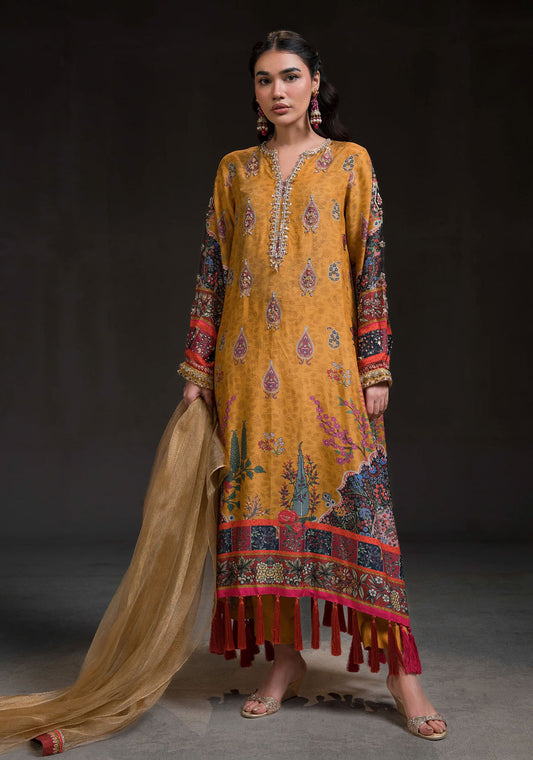 Mustard Gold Kaftan Set