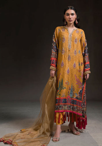 Mustard Gold Kaftan Set