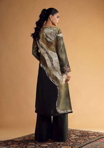 Earthy Tones Straight-Cut, Full Set Long Kurta