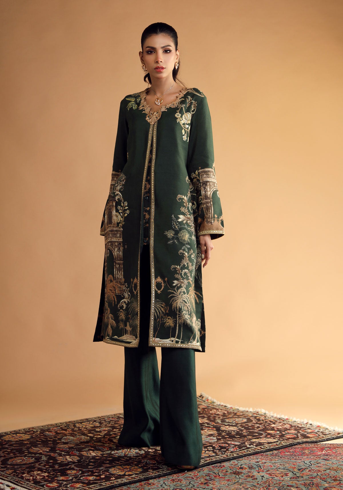 Deep Green Long Kurta